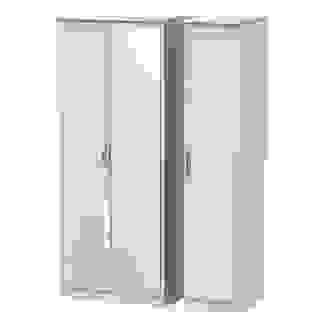 Chrome Handle 3 Door Triple Wardrobe Mirror Matt White, Gloss White or Kashmir